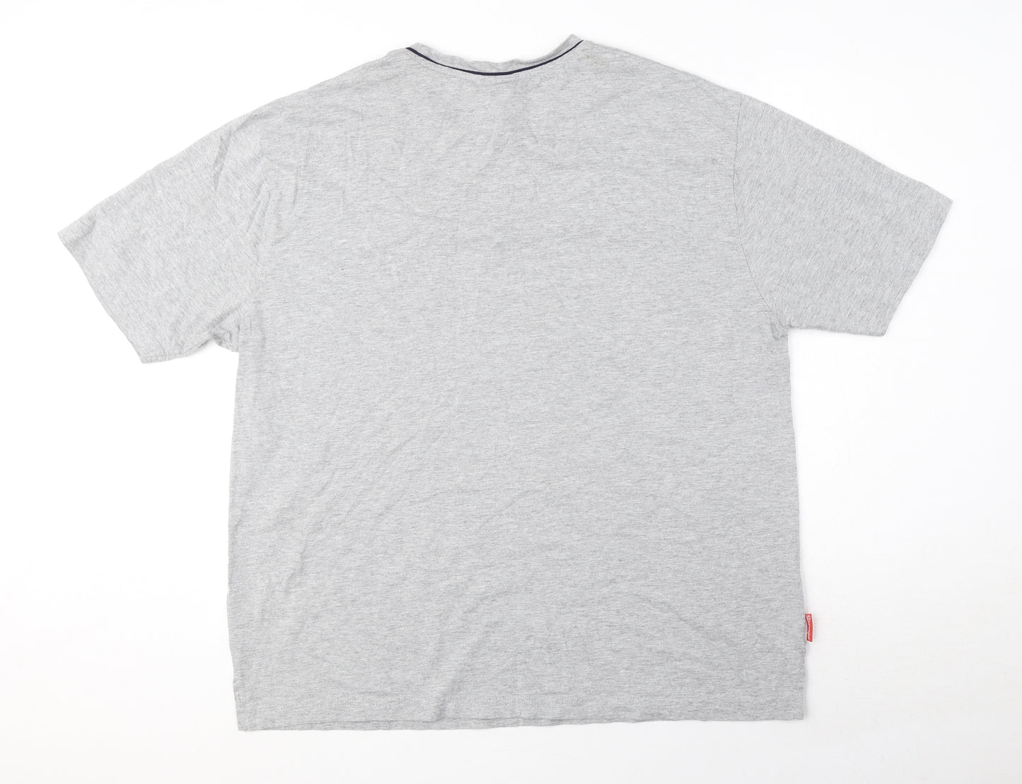 Slazenger Mens Grey Cotton T-Shirt Size 2XL Round Neck