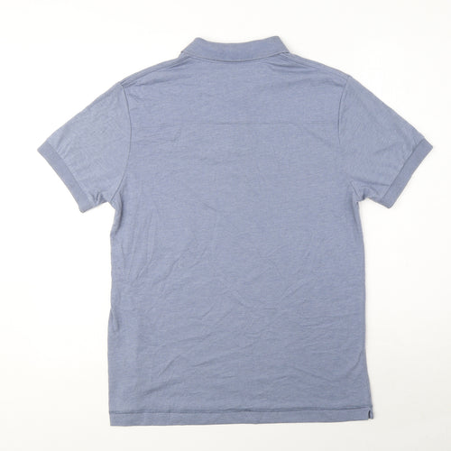 French Connection Mens Blue Cotton Polo Size M Collared Button