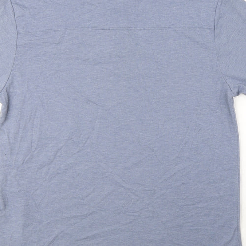 French Connection Mens Blue Cotton Polo Size M Collared Button