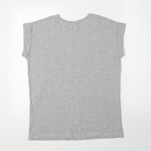 Bowie Womens Grey Cotton Basic T-Shirt Size 8 Round Neck - David Bowie