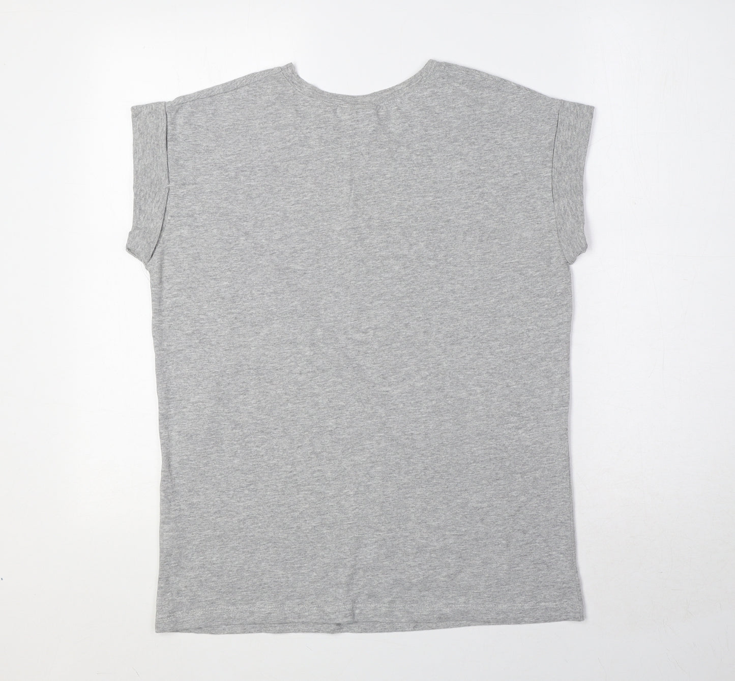 Bowie Womens Grey Cotton Basic T-Shirt Size 8 Round Neck - David Bowie
