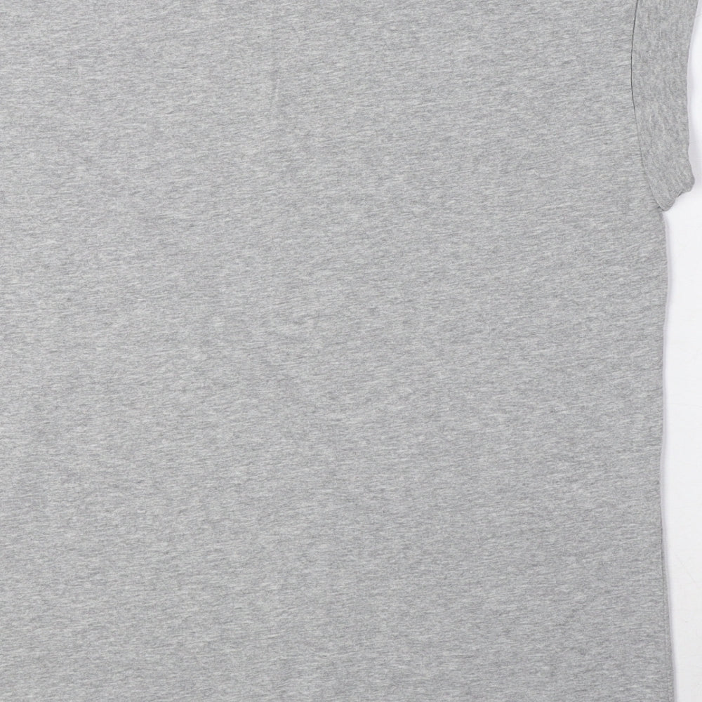 Bowie Womens Grey Cotton Basic T-Shirt Size 8 Round Neck - David Bowie