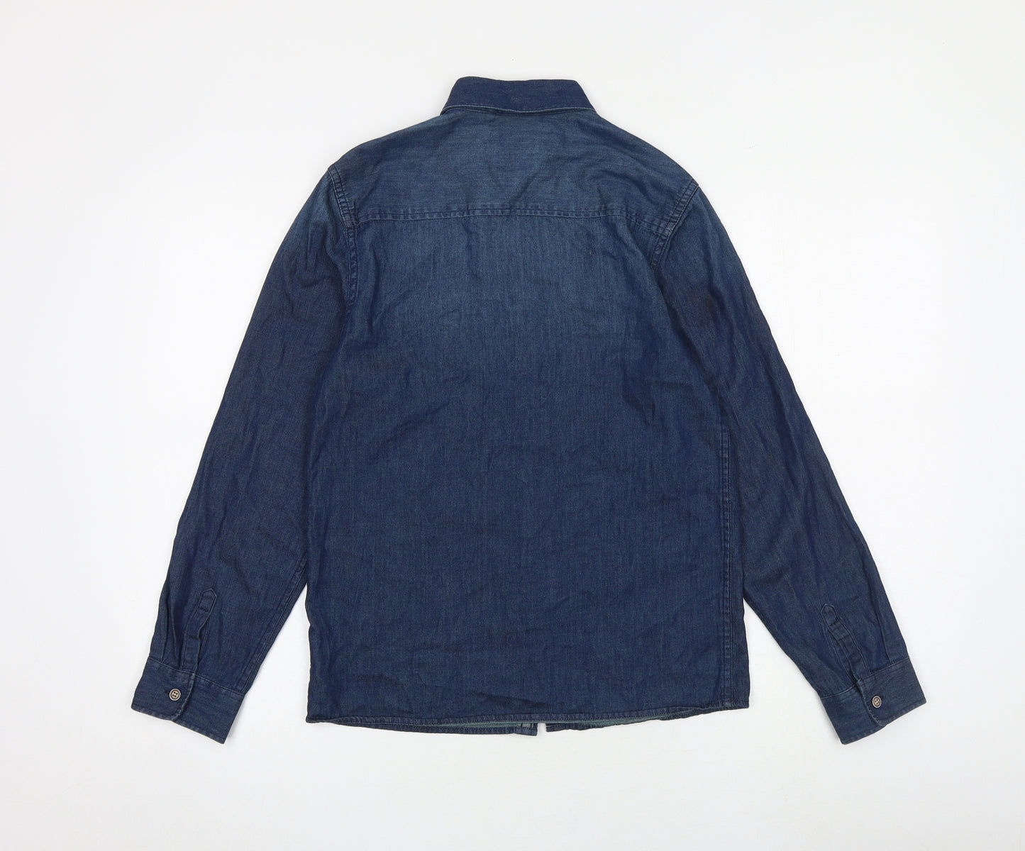 NEXT Boys Blue 100% Cotton Basic Button-Up Size 12 Years Collared Button