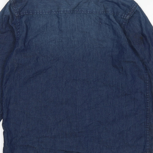 NEXT Boys Blue 100% Cotton Basic Button-Up Size 12 Years Collared Button