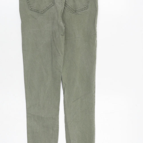 New Look Womens Green Cotton Skinny Jeans Size 8 L26 in Slim Zip