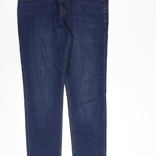 NEXT Mens Blue Cotton Straight Jeans Size 34 in L30 in Slim Zip