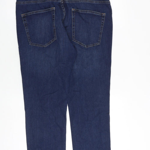 NEXT Mens Blue Cotton Straight Jeans Size 34 in L30 in Slim Zip