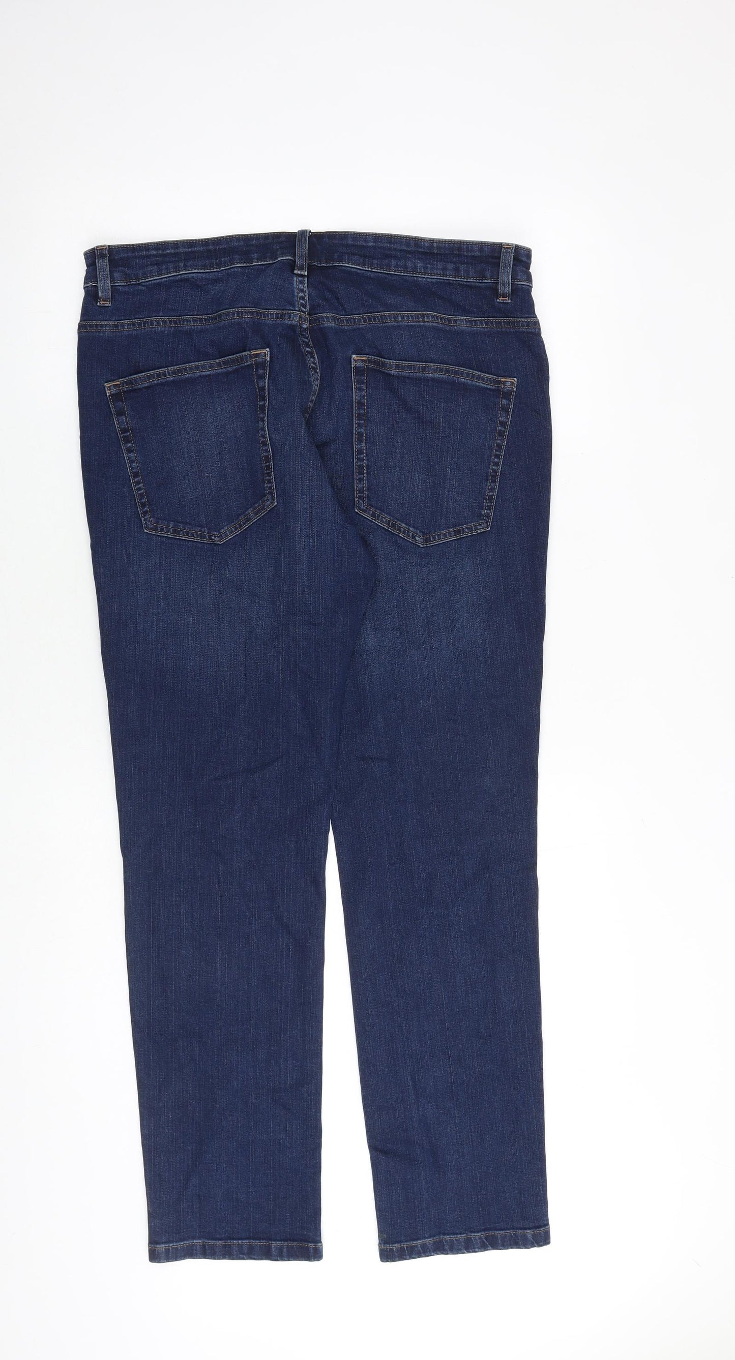 NEXT Mens Blue Cotton Straight Jeans Size 34 in L30 in Slim Zip