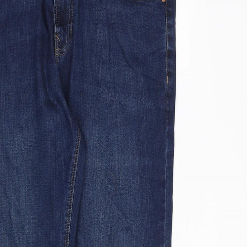 NEXT Mens Blue Cotton Straight Jeans Size 34 in L30 in Slim Zip