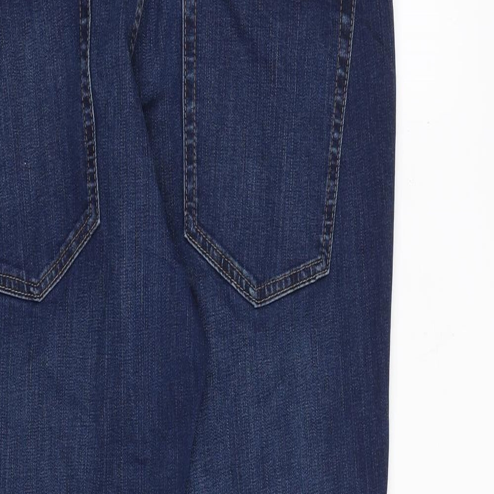 NEXT Mens Blue Cotton Straight Jeans Size 34 in L30 in Slim Zip