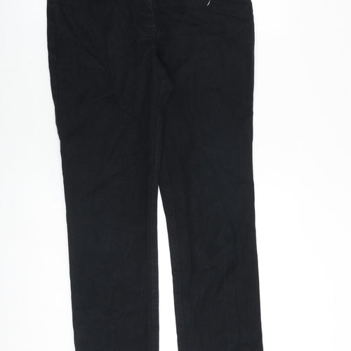 Etcetera Womens Black Cotton Straight Jeans Size 6 L28 in Regular Zip