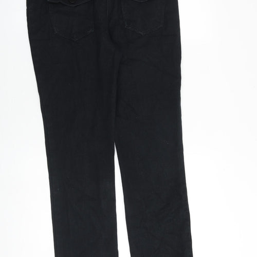 Etcetera Womens Black Cotton Straight Jeans Size 6 L28 in Regular Zip