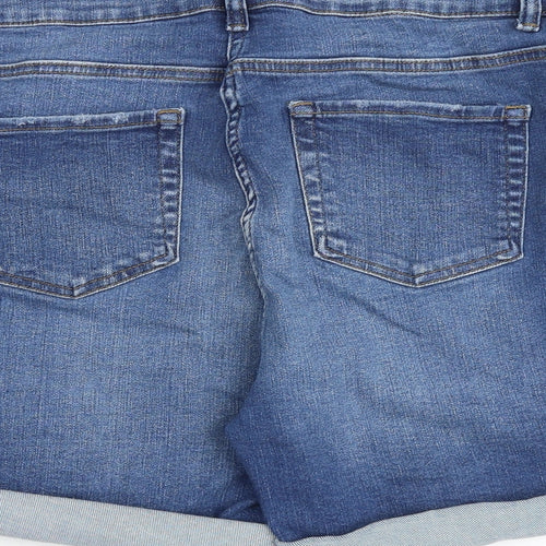 Papaya Womens Blue Cotton Boyfriend Shorts Size 20 L5 in Regular Zip