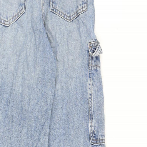 H&M Womens Blue Cotton Wide-Leg Jeans Size 6 L31 in Regular Zip - Cargo