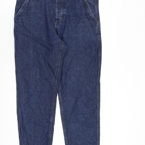 Denim & Co. Womens Blue Cotton Straight Jeans Size 34 in L30 in Regular Button