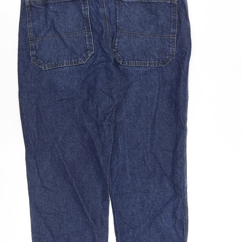 Denim & Co. Womens Blue Cotton Straight Jeans Size 34 in L30 in Regular Button