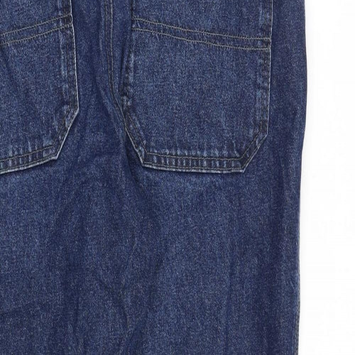 Denim & Co. Womens Blue Cotton Straight Jeans Size 34 in L30 in Regular Button