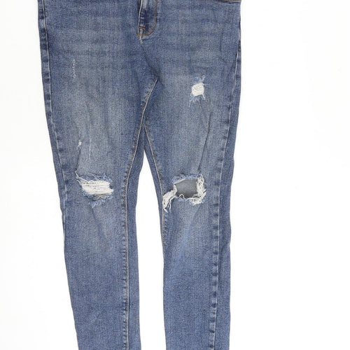 ASOS Womens Blue Cotton Skinny Jeans Size 34 in L30 in Slim Zip