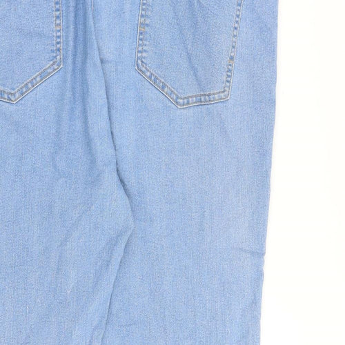 M&Co Womens Blue Cotton Straight Jeans Size 20 L22 in Regular Zip
