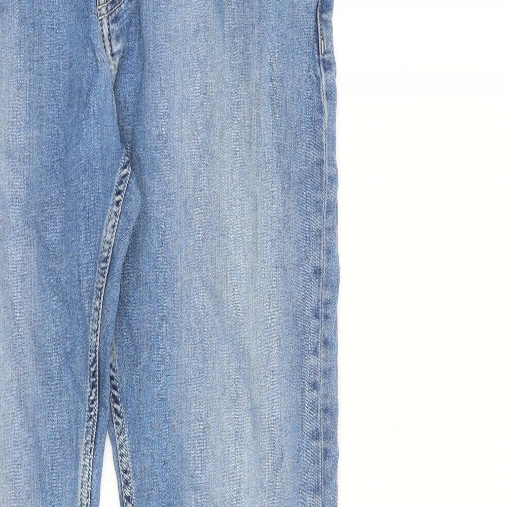Topman Mens Blue Cotton Straight Jeans Size 34 in L31 in Slim Button