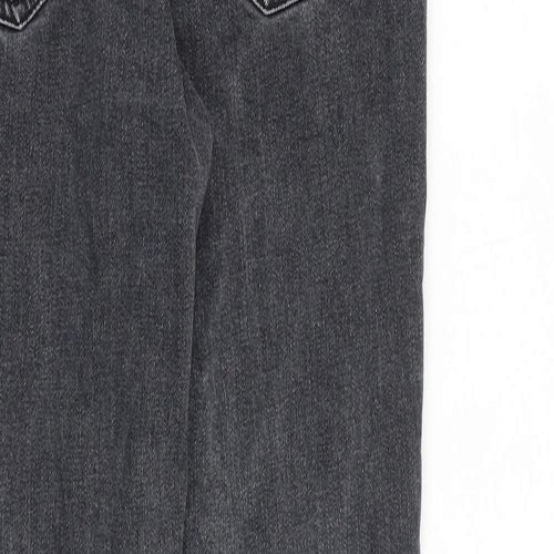 Topshop Womens Grey Cotton Tapered Jeans Size 26 in L32 in Regular Zip