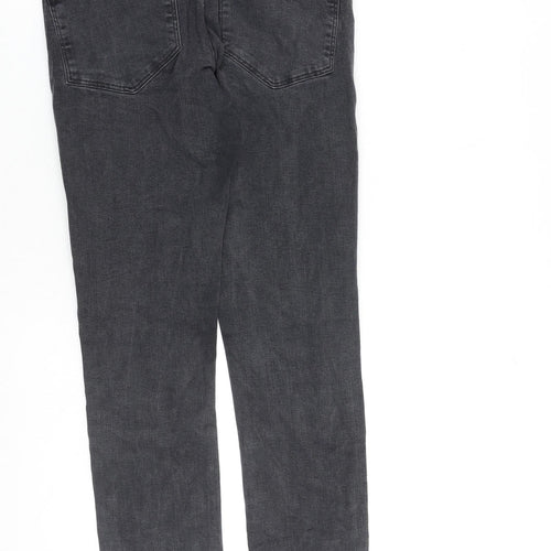 H&M Womens Grey Cotton Skinny Jeans Size 12 L28 in Regular Zip