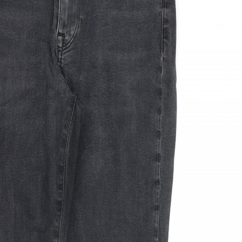 H&M Womens Grey Cotton Skinny Jeans Size 12 L28 in Regular Zip