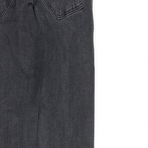 H&M Womens Grey Cotton Skinny Jeans Size 12 L28 in Regular Zip