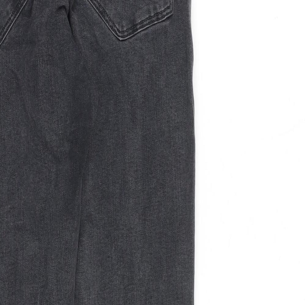 H&M Womens Grey Cotton Skinny Jeans Size 12 L28 in Regular Zip