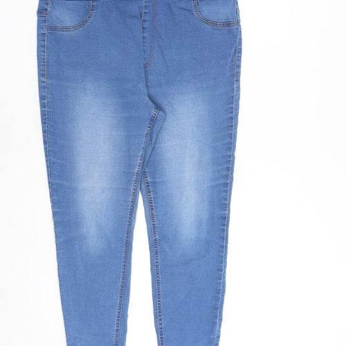 Marks and Spencer Womens Blue Cotton Jegging Jeans Size 16 L26 in Regular