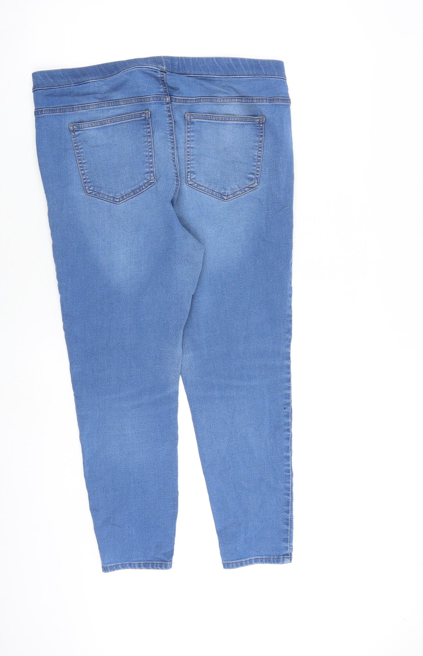 Marks and Spencer Womens Blue Cotton Jegging Jeans Size 16 L26 in Regular
