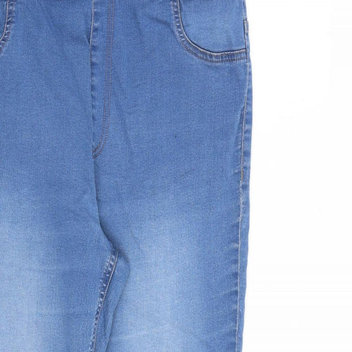 Marks and Spencer Womens Blue Cotton Jegging Jeans Size 16 L26 in Regular