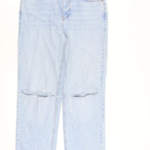 Own. Womens Blue Cotton Wide-Leg Jeans Size 30 in L30 in Regular Zip