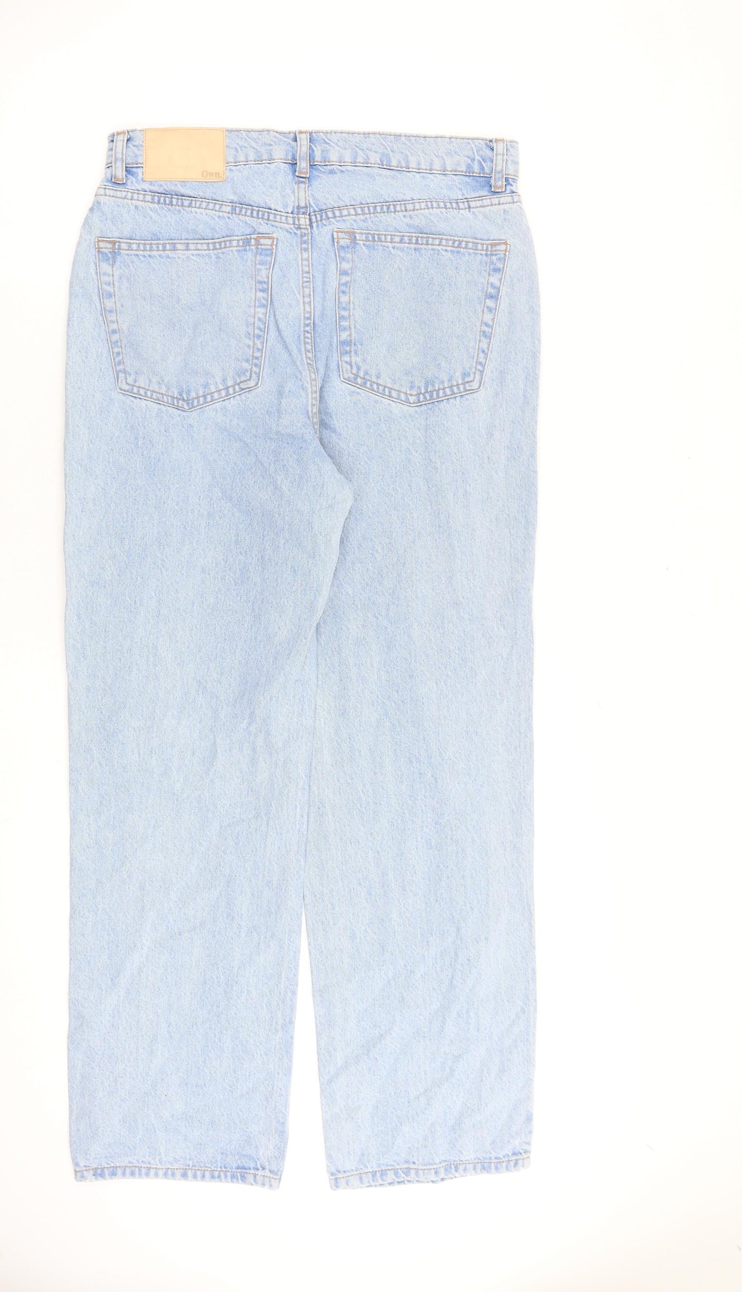 Own. Womens Blue Cotton Wide-Leg Jeans Size 30 in L30 in Regular Zip