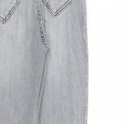 Zara Womens Grey Cotton Skinny Jeans Size 14 L27 in Slim Zip