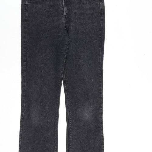 Pull&Bear Womens Black Cotton Straight Jeans Size 12 L27 in Regular Zip