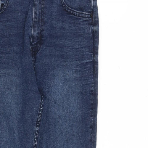 Marks and Spencer Womens Blue Cotton Skinny Jeans Size 10 L26 in Slim Zip