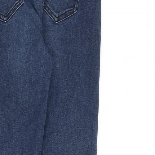 Marks and Spencer Womens Blue Cotton Skinny Jeans Size 10 L26 in Slim Zip