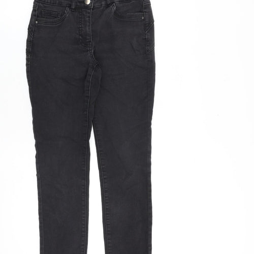 M&Co Womens Grey Cotton Skinny Jeans Size 8 L27 in Regular Zip