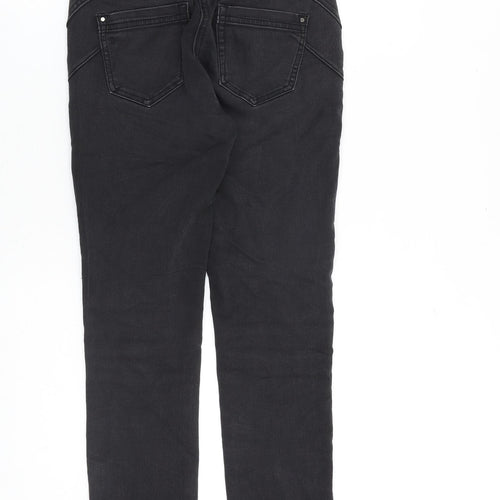 M&Co Womens Grey Cotton Skinny Jeans Size 8 L27 in Regular Zip