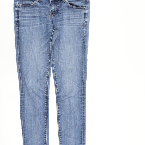 Uniqlo Womens Blue Cotton Skinny Jeans Size 28 in L30 in Slim Zip