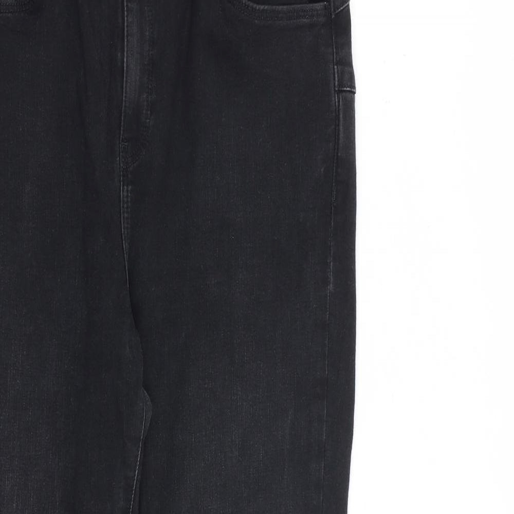 New Look Womens Black Cotton Skinny Jeans Size 14 L27 in Slim Zip - Raw Hem