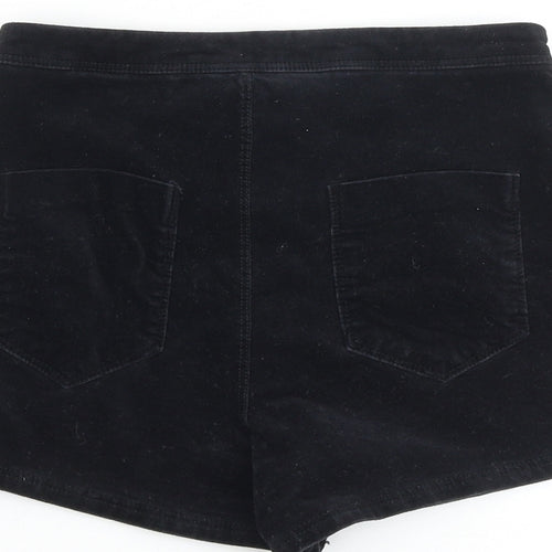 River Island Womens Black Herringbone Polyester Boyfriend Shorts Size 6 L3 in Regular Zip