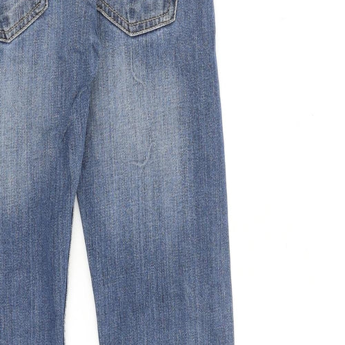 Levi's Womens Blue Cotton Straight Jeans Size 14 L29 in Regular Zip