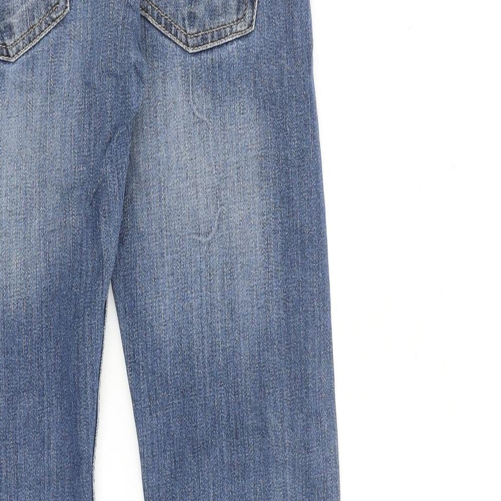 Levi's Womens Blue Cotton Straight Jeans Size 14 L29 in Regular Zip