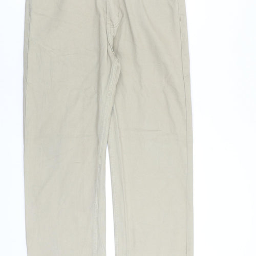 Hutson Harbour Mens Beige Cotton Straight Jeans Size 32 in L31 in Regular Zip