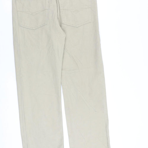 Hutson Harbour Mens Beige Cotton Straight Jeans Size 32 in L31 in Regular Zip