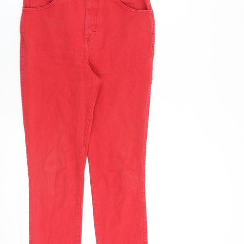 Lee Womens Red Cotton Straight Jeans Size 28 in L27 in Regular Zip