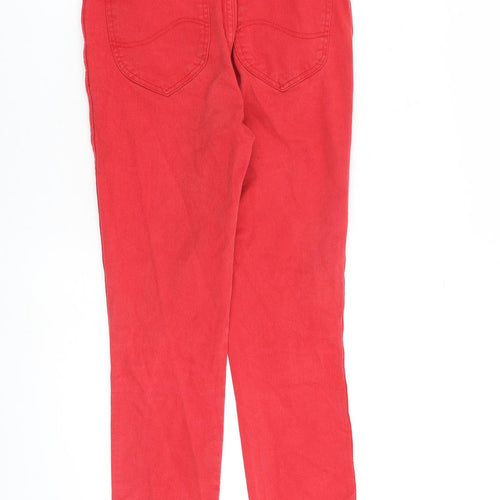 Lee Womens Red Cotton Straight Jeans Size 28 in L27 in Regular Zip