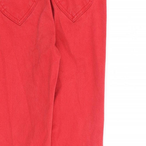 Lee Womens Red Cotton Straight Jeans Size 28 in L27 in Regular Zip